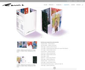 Capture d'écran d'une page du site Web de l'artiste peintre et scupteur Jo Rome