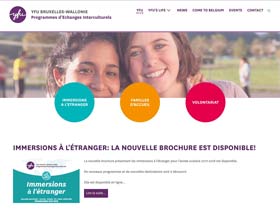 Site développé à Liège par Peri et Ray - Capture d'écran du site internet du YFU Belgique